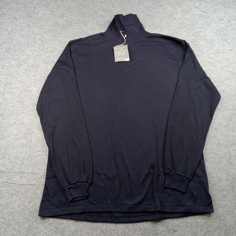Lord Taylor Shirt Mens XL Black The Man's Shop Turtleneck‎ 100% Cotton USA NEW